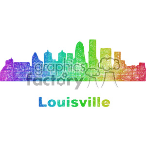 city skyline vector clipart USA Louisville