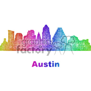 city skyline vector clipart USA Austin