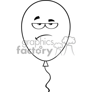 The clipart image depicts a cartoon mascot character in the shape of a balloon with a grumpy face. 