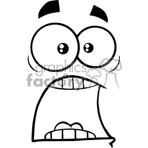 A humorous and comical clipart image depicting a face with a surprised expression. The face has wide open eyes and a mouth, exuding a cartoonish surprise.