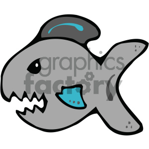 This is a simple, cartoon-style clipart image of a shark.
