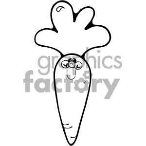 Cartoon Carrot with Expressive Face