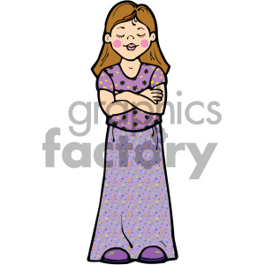 cartoon girl with arms crossed