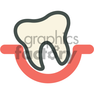 Dental icon featuring a stylized tooth with a smile design.