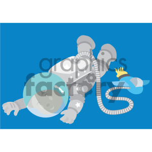 african american boy astronaut floating in space vector illustration