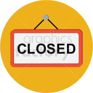 closed sign icon with yellow circle background