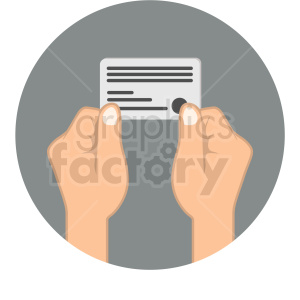 hands holding credit card icon