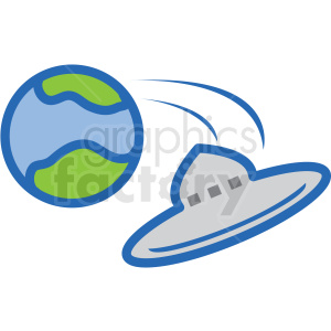 ufo leaving earth vector icon