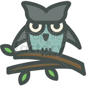 halloween night owl on a branch vector icon image