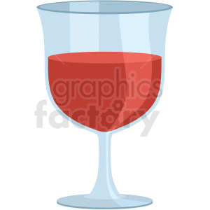 Illustration of a wine glass filled with red wine