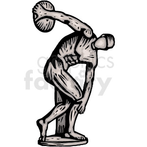 Clipart image of a classical statue depicting a discus thrower.