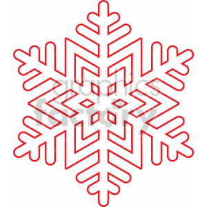 winter snowflake outline vector cut file