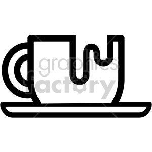 black and white coffee cup vector icon