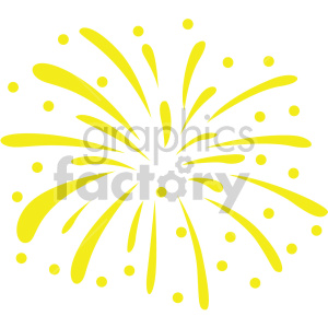 Yellow fireworks clipart icon with a splatter design, symbolizing celebration and New Year's festivities.