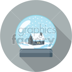 snowglobe on gray circle background