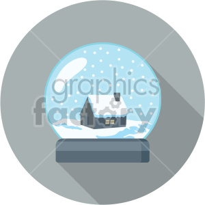 A clipart image of a snowglobe containing a cozy cabin surrounded by falling snow, symbolizing a winter or holiday theme.