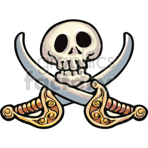 Clipart image featuring a pirate's Jolly Roger with a skull and crossed swords.