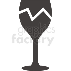 Clipart image of a broken wine glass.