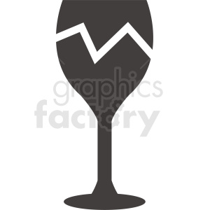 cracked wine glass outline