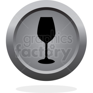 wine glass vector button icon