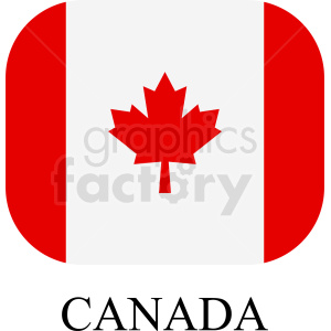 The image is a simplified illustration or clipart of the Canadian flag. It features two vertical red bands on each side and a white square in the middle with a red, stylized maple leaf at the center. Below the flag, there is the word CANADA in capital letters.