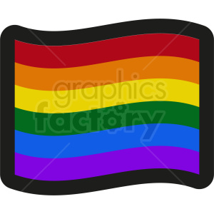 The image is of a stylized rainbow flag with a wavy design, which is often recognized as the symbol of LGBT pride and related social movements.