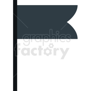 The image appears to be a simple black and white flag or banner icon with a stylized design. It features a dark field on the left-hand side with a white field adjacent to it and a triangular notch cut out on the right-hand side.