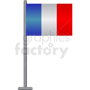 The image is a clipart of the national flag of France, consisting of three vertical colored bands: blue, white, and red.