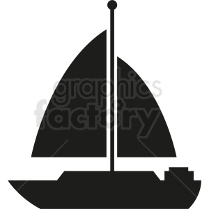 black sail boat icon design
