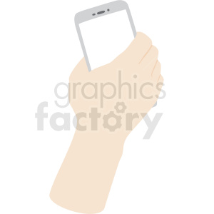 Illustration of a hand holding a smartphone.