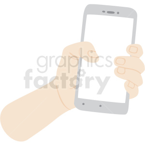 Illustration of a hand holding a smartphone displays a blank screen.