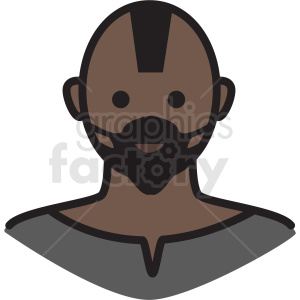 creepy black male avatar vector clipart
