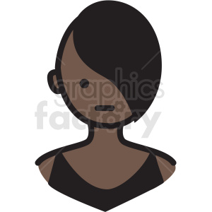 black girl avatar vector clipart