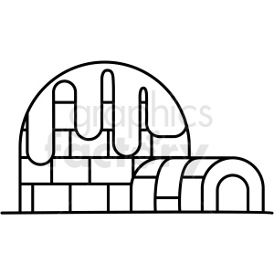 black and white igloo icon