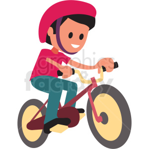 cartoon boy riding bike