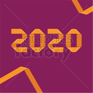 2020 ribbon new year clipart purple background