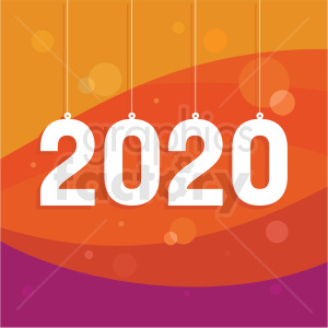 2020 new year clipart with orange background