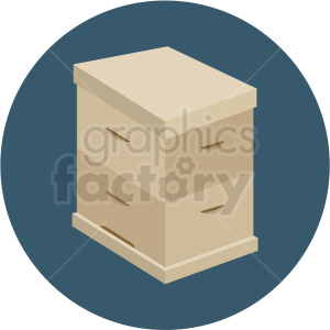 closed beehive box vector blue background