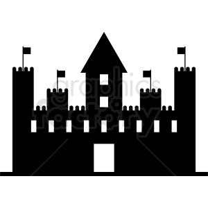   black and white castle silhouette vector clipart 