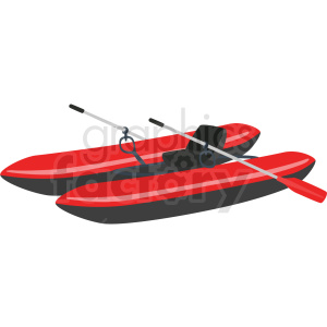 single seat water raft vector clipart