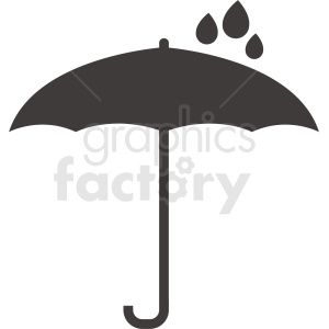 umbrella and rain drops vector clipart