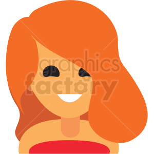 girl with red hair avatar icon vector clipart