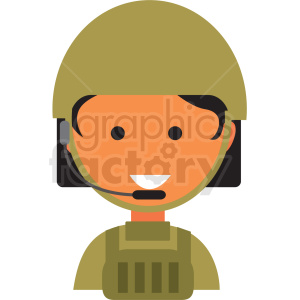 female soldier icon vector clipart