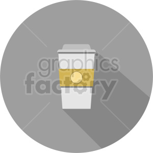 coffe cup on gray circle background vector