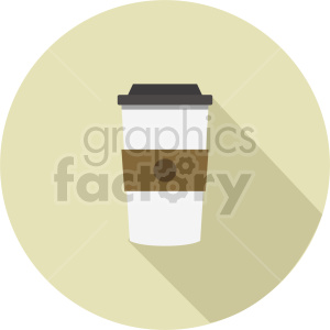 coffe cup on yellow circle background vector