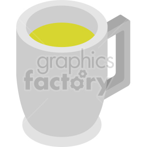 Isometric illustration of a beer mug filled with beer.