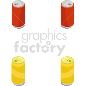 isometric soda can bundle vector icon clipart 1