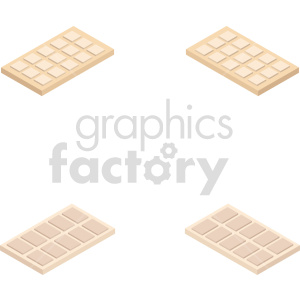 isometric white chocolate vector icon clipart bundle