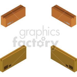 isometric boxes vector icon clipart 4