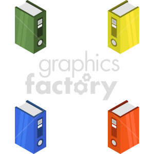 isometric data floppy disk books vector icon clipart 1